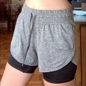 Gray/black athletic shorts